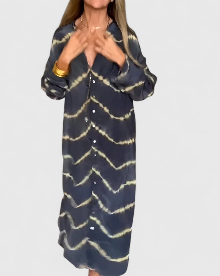 Amelie™ | Elegant Boho Striped Maxi Dress